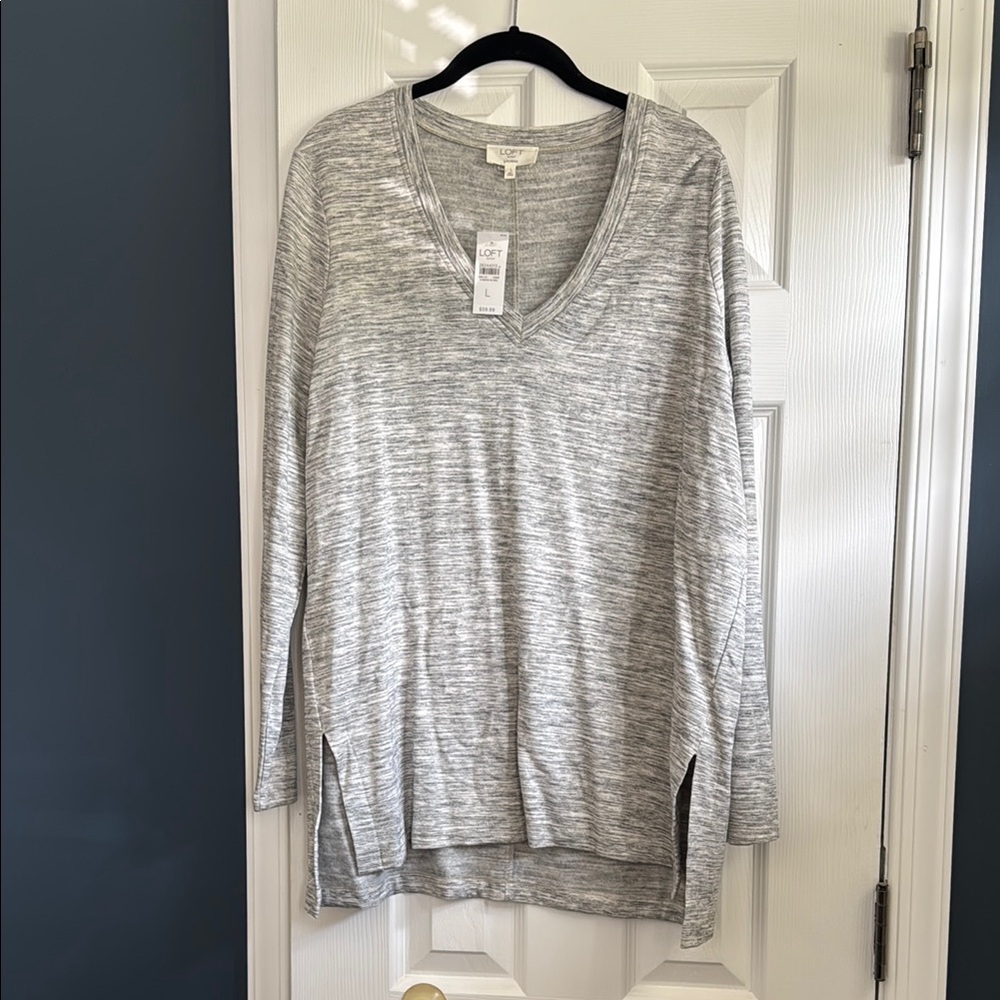 Lou & Grey Gray Relaxed Asymmetrical Tunic